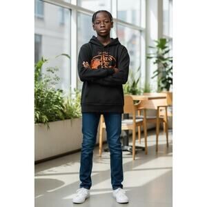 Bass Pro Shops Hoodie Youth Small Black Orange Logo